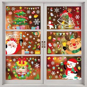 335 stuks raamafbeeldingen Kerstmis kinderen, kerstman/eland/sneeuwvlok/klokken/kerstkrans, Kerstmis, winter, raamstickers voor glazen ramen, decoraties (10 vellen)