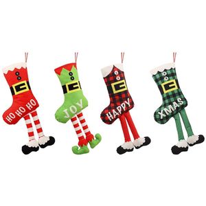 4 stuks kerstsokken nieuwjaar lange benen vakantie feest cadeau-ideeën