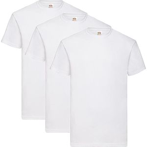 3 Pack shirts Fruit of the Loom Ronde hals Wit maat XXL Valueweight