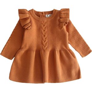 Baby Garden gebreide baby jurk Bruin maat 92