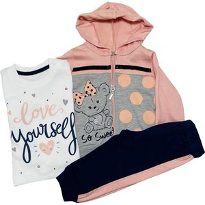 Baby kledingset 3 delig Joggingbroek, hoodie en t-shirt lange mouw. Love yourself