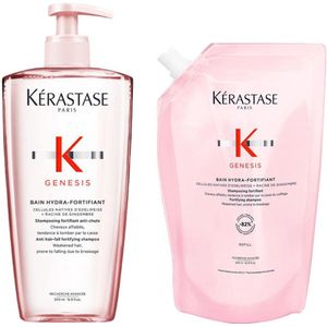 Kerastase Genesis Bain Hydra-Fortifiant 500ml + Refill 500ml