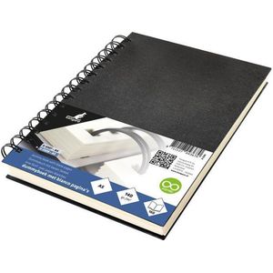 Kangaro dummyboek - A5 - zwart - met spiraal - 160 blanco pagina's - 140 grams cream papier - linnen kaft - K-5308