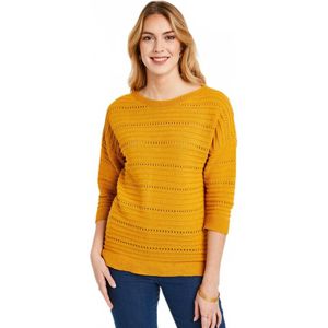 Korte opengewerkte trui, 3/4 mouwen