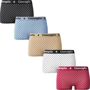 Gianvaglia 5-pak meisjes shorts - Dots - Multipack Katoenen kinder onderbroeken - 104 - Rood