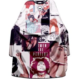 Haarsnijkaap - Kapperskaap - Salonkaap Schort Waterdicht Unisex Kapperskaap voor stylen, knippen en verven, Wit, 55*61in