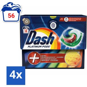 Dash Platinum - Wasmiddel Capsules - Gekleurde Was - 14 Wasbeurten - Voordeelverpakking - 4 stuks