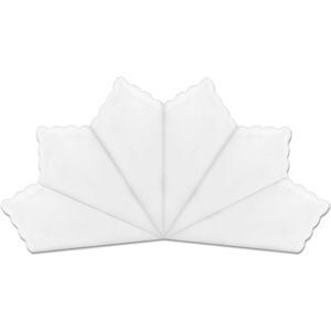 6 stuks katoenen zakdoeken voor borduurwerk en tie-dye, zachte witte zakdoeken voor dagelijks gebruik en feesten