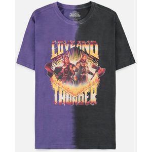 Marvel Thor Heren Tshirt -S- Love and Thunder - Graphic Art Zwart/Paars