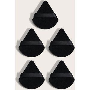 Powder Puff - Make-up Sponsje - Beauty Blender - Powder Puff Driehoek - Poederdons - Make Up Spons - 5 stuks - Zwart
