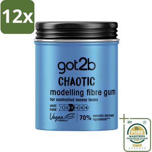 Got2B - Wax - Warhoofd - 100 ml - Voordeelverpakking - 12 stuks - Chaotisch haar - Wax voor haar