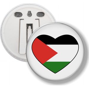 Button Met Clip - Hart Vlag Palestina