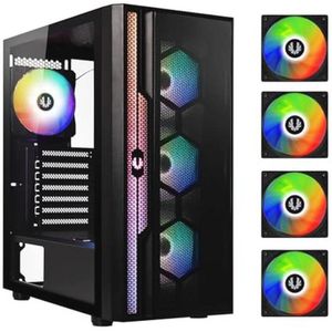 Middelgrote PC-behuizing met 4 ARGB-ventilatoren - Zwart