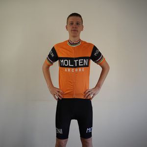 Molteni oranje - wielershirt - koerstrui - retro - vintage - maat S