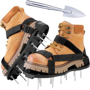 Goodivery® - Gazonpriksandalen - Gazonbeluchter-schoenen met roestvrijstalen schop - Gratis installatie Beluchter-schoen met klittenbandriemen - Heavy-duty, universele beluchtingssandalen met spikes voor tuingras en gazons