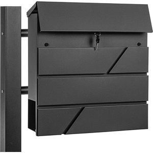 Luxe Brievenbus op Paal – Staand – Weerbestendig – RVS – Modern Design – Geschikt voor elke Woning – ‘Seattle Style’ – Antraciet