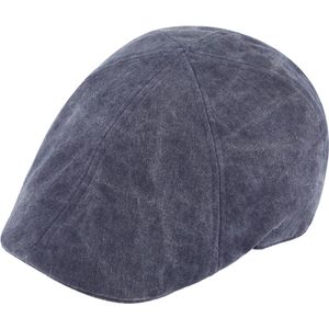 Flatcap 6-Panel Washed Cotton solid UV protection Blauw mt 59