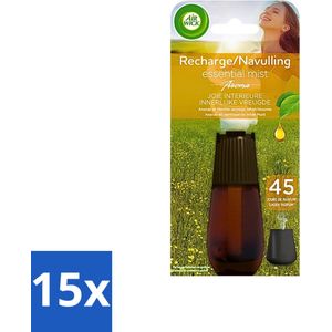 Air Wick Essential Mist - Navulling - Happiness - Ananas & Wilde Munt - 20ml - Bulkverpakking - 15 stuks