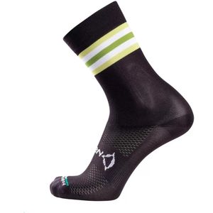Nalini - Unisex - Fietssokken Zomer - LINEAR SOCKS - BLACK/EVOLUTION GREEN - 41-43