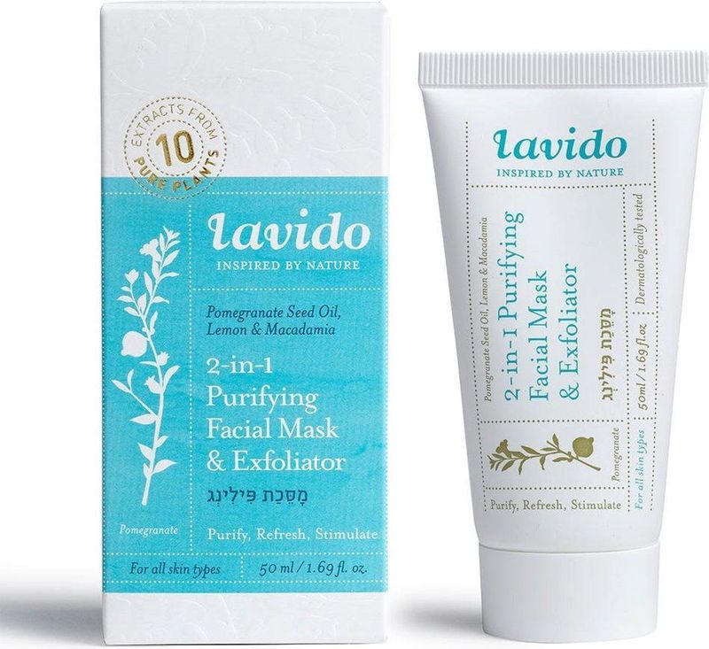 Lavido - 2-in-1 Purifying Mask & Exfoliator - Gezichtsbehandeling - Organic Granaatappel - 75ml
