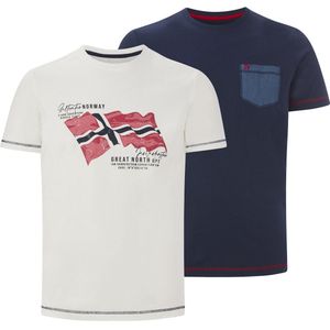 Jan Vanderstorm - BALDEN - T-shirt - Wit - Set van 2