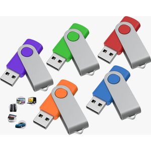 USB stick 16GB- usb geheugensticks 5 stuks - geheugenkaart -geheugenstick usb - computer accessoires -Veelkleurig 16GB USB 2.0-sticks Gegevensopslag - Draagbare -multi colours --Geheugen USB-flashstations PC/Mac/Auto/Laptop Compatibel met - 5 stuks