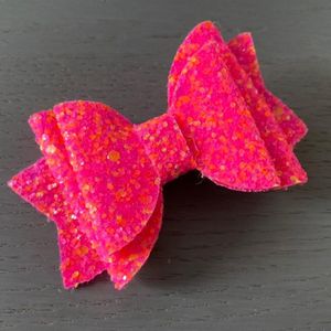Haarstrik Neon - Donker Roze - 80 mm - Strik op Clip