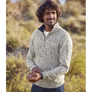 ATLAS FOR MEN - Gebreide schipperstrui met kabelpatroon - Heren - Verkrijgbaar in grote maten - L