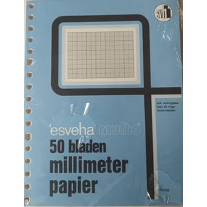 Millimeter Papier A5 - 50vel - 17rings - Esveha - Multo - Kleur Opschrift Blauw - 731082