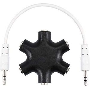 5-voudige audiosplitter 3,5 mm jack verdeelder voor smartphones en laptops