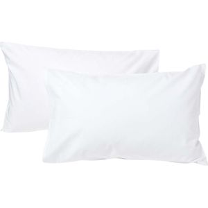 Homescapes - Kinder Kussensloop - Wit - Set van 2 - 40x60 cm - Egyptisch Katoen - OEKO-TEX®