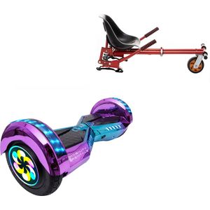 E-Mobility Rentals Hoverboard Met Schokdemper Hoverkart Rood - Lambo Infinity Pro - Standard Afstand - 8'' Wielen - Oxboard - 15kmh - Bluetooth Speakers - LED Verlichting - UL2272 Gecertificeerd - Anti lek banden - Cadeau voor Kinderen, Tieners en Vo