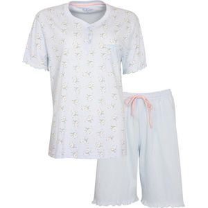 Tenderness Dames Shortama - Pyjama - Katoen - Licht Blauw - Maat S