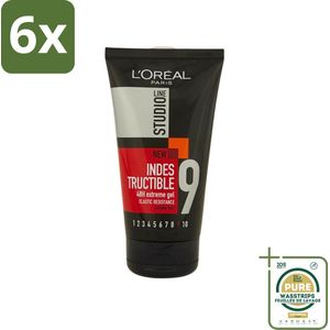 L'Oréal Paris - Gel - Studio Line - Indestructible - 48H Extreme Fixatie Gel - 150 ml - Voordeelverpakking - 6 stuks - 48 uur - L'Oréal Paris