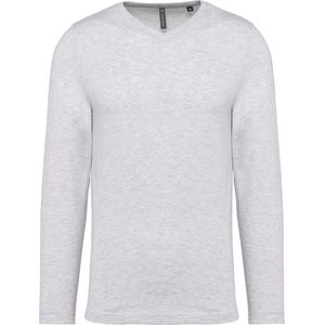Kariban T-shirt V-hals lange mouwen K358 - Ash Heather - M