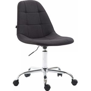 In And OutdoorMatch Luxe Werkkruk Yadira - Zwart - Voor volwassenen - Op wieltjes - Stof - Ergonomische bureaustoel - In hoogte verstelbaar