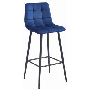 ARCETO kruk - marineblauw fluweel / zwarte poten x 4