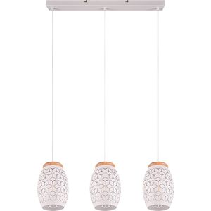 LED Hanglamp - Torna Dabi - E27 Fitting - 3-lichts - Mat Wit - Metaal