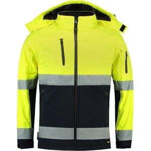 Tricorp Soft Shell Jack EN471 bi-color - Workwear - 403007 - fluor geel / navy - Maat XL
