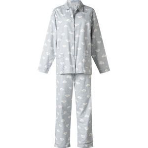 Lunatex dames pyjama flanel | MAAT XXL | Happy cloud | grijs