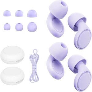 Goodivery - Earplugs - Oordopjes - 2 Paar Oordopjes om te Slapen - Zachte Volledige Siliconen Oordopjes - Herbruikbare Oorbescherming Oordopjes - Paars