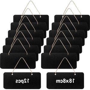 Chalkboard for Hanging - Wooden Wall Sign 18 x 8 cm - Slate Board with Rope - Mini Chalkboard Ideal for Home Restaurant and Shop - Can Be Written On One Side .