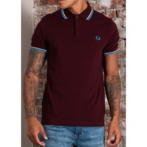 Fred Perry Twin tipped polo - oxblood ecru court blue
