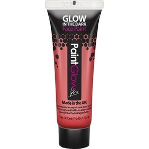 Paintglow - Face & Body Paint - Glow in the Dark - Roze / Rood - 12ml