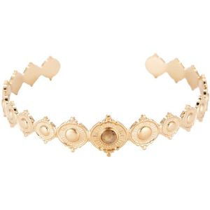 Cuff armband – roestvrij staal – gold plated – verstelbaar – Arabische stijl, stijlvol, vintage – 15 cm – Feel Good Store – Goud
