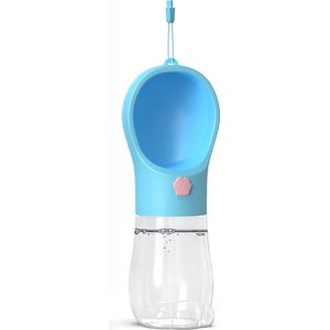 Honden Waterfles - Honden/Katten/Huisdieren Drinkfles - honden fles water - Honden Drinkfles - Waterfles - blauw - 350ml - kunststof