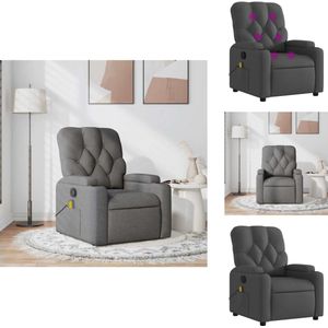 vidaXL Massagestoel - Massagestoelen - Zitstoel - Leunstoel - Massagestoel verstelbaar stof donkergrijs