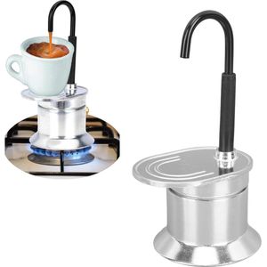 Enkele Buis Moka Pot 1 Cup 50ML Fornuis Top Aluminium Moka Pot voor het Maken van Koffie Outdoor - Html Content toegevoegd .