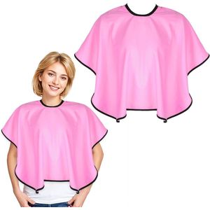 Zeynomax - Kapperscape voor volwassenen waterdichte cape kapper met permanente kleuring - rozerood - 40-44 cm Halsomtrek x 35 cm Lengte