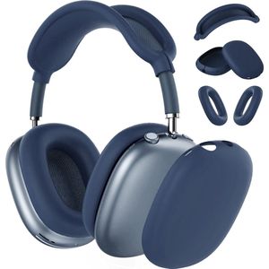 Siliconen Hoes voor AirPods Max Hooftelefoons van MMOBIEL – Siliconen Oorkussens Beschermhoes, Oorschelp Beschermhoes, Hoofdband Beschermhoes – Anti-Kras Zachte Siliconen Beschermer – Blauw